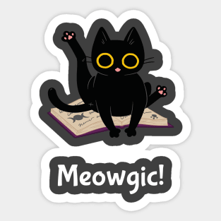 Cute cat doing magic Sticker